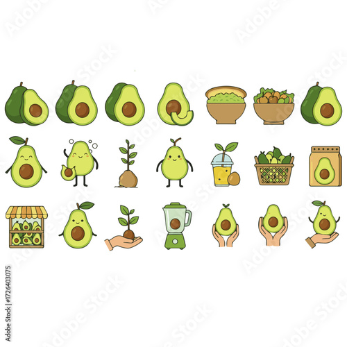 Avocado Toast Vector Icon, Healthy Breakfast Food Illustration