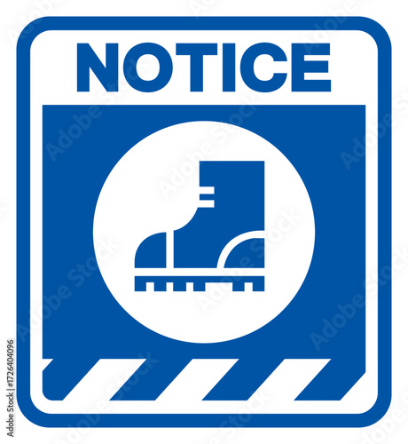 Notice Steel Toe Shoes Symbol Sign ,Vector Illustration, Isolate On White Background Label.EPS10