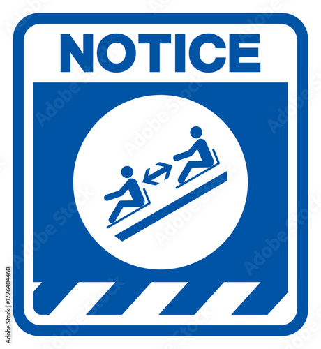 Notice Keep a Safe Distance Between Sleds Symbol Sign, Vector Illustration, Isolated On White Background Label. EPS10