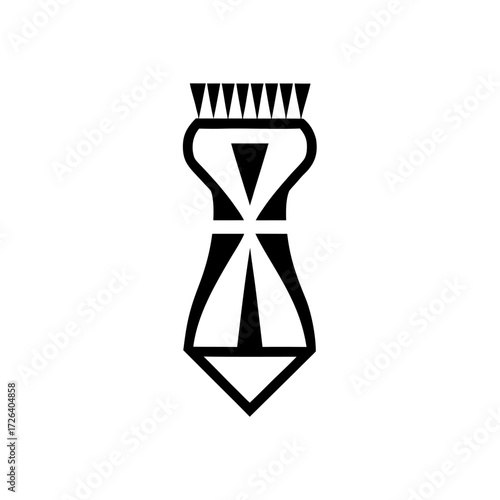 Minimalistic black and white icon of a short-bristle neck cleaning brush used after a haircut. Free Download Minimalistic black and white icon of a short-bristle neck cleaning brush used after a haircut. - GFXLoad