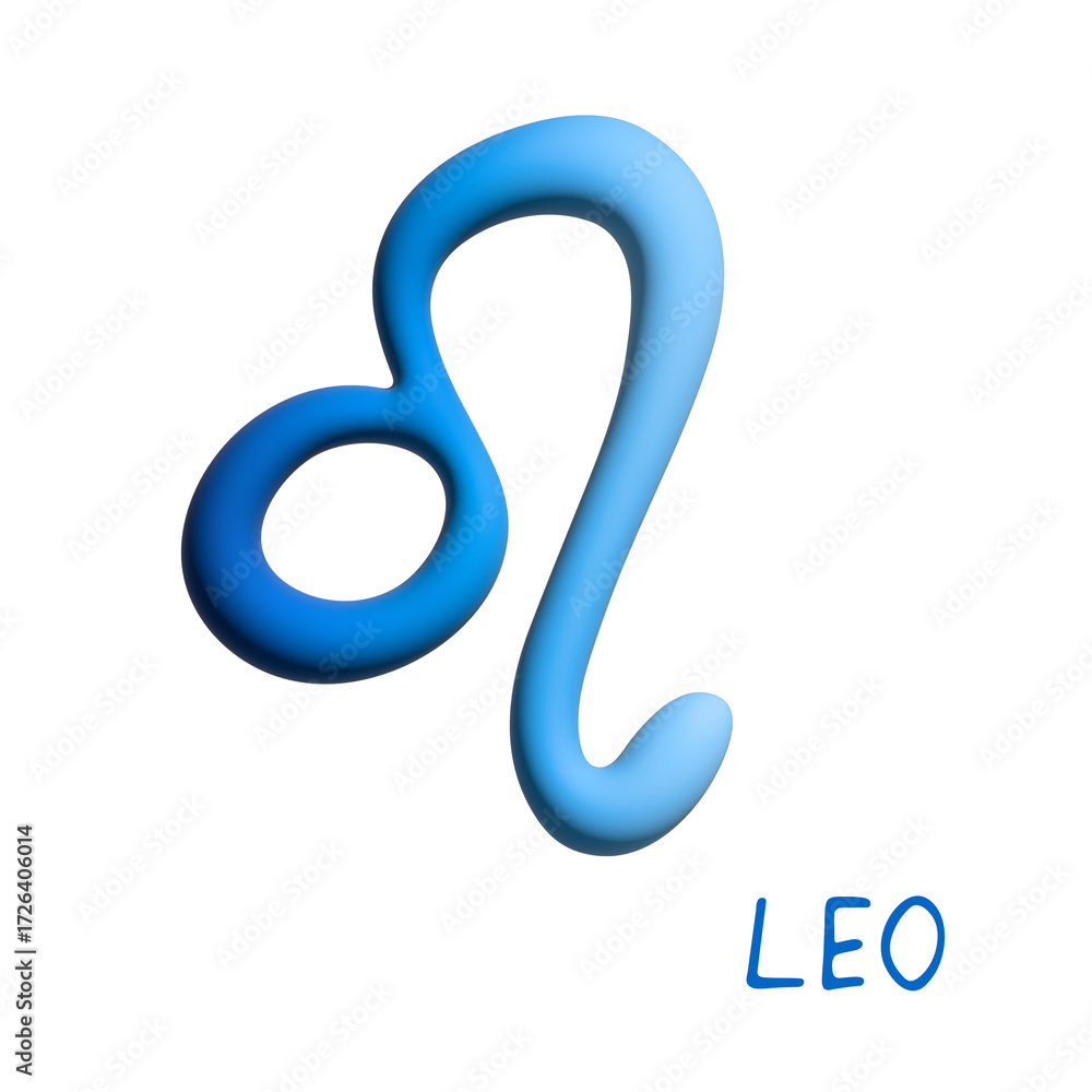 Fototapeta premium 3d leo zodiac sign Astrology clipart Element for design