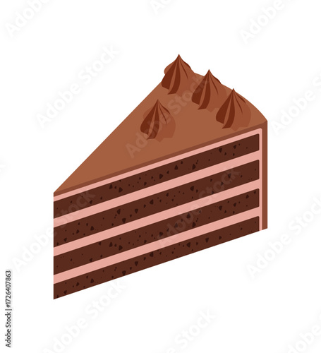チョコレートショートケーキのイラスト ベクター素材