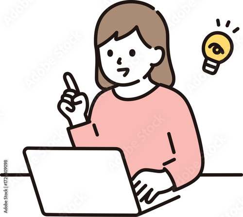 a woman who uses a computer inspiration svgrepo com