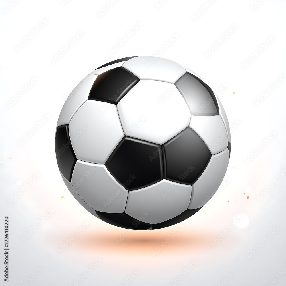 Fototapeta premium Soccer ball, 3D, floating