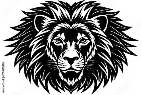 Vector art of majestic lion head illustration in vector format