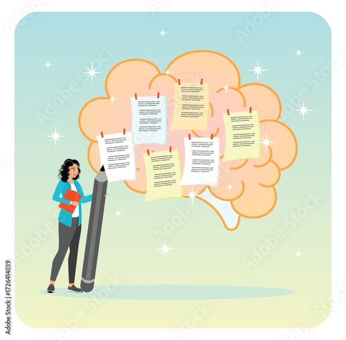 Sticky notes concept to memory or task reminder.