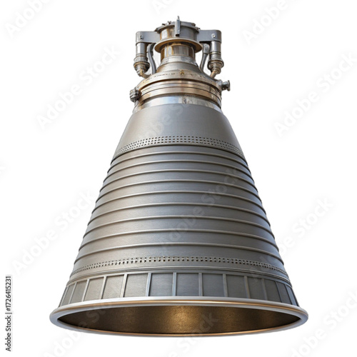 Rocket engine isolated on transparent background, a crucial component for space travel