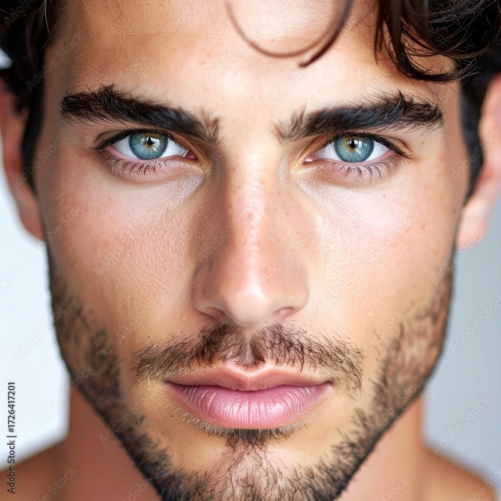 Obraz premium Close-up portrait of a man with striking eyes