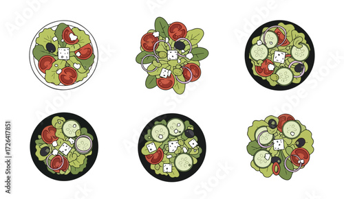 Assorted greek salads