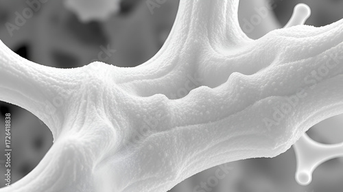 Closeup shot of spongy bone tissue growing in slow motion, scanning electron microscope, 3d animation.