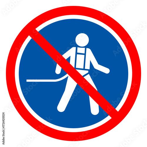 Safety Harness Required Symbol Sign, Vector Illustration, Isolated On White Background Label.EPS10