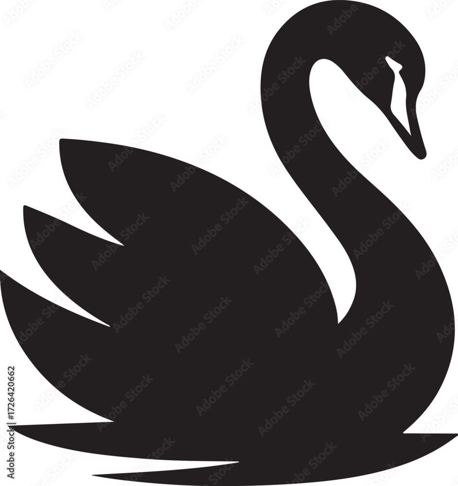 Fototapeta premium Elegant Black Swan Logo & Icon