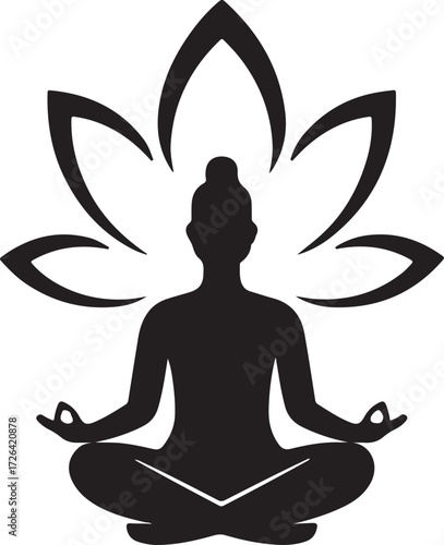 Lotus Pose Meditation & Yoga Logo