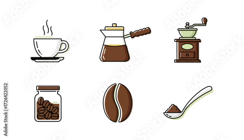 Coffee making icons