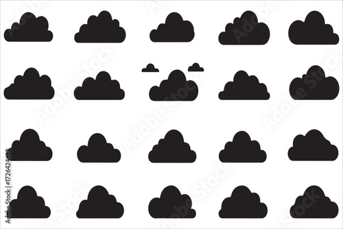 collection of hat silhouettes vector illustration