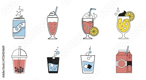Collection of various beverages