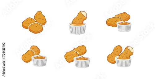Crispy fried chicken pieces with dipping sauce