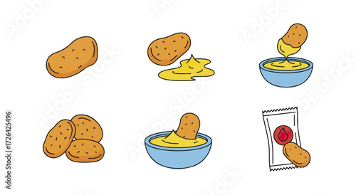 Crispy potato snacks dipping process