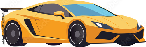 Sleek yellow sports car accelerating fast with aerodynamic design and black wheels