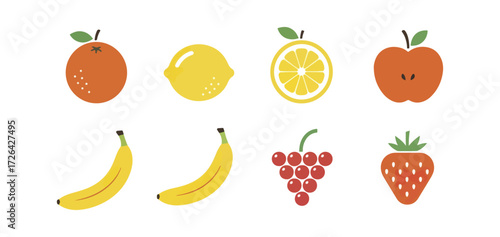 Flat design fruit collection