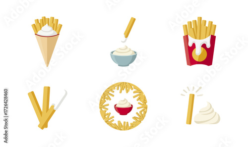French fries with creamy sauce