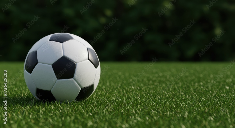 Fototapeta premium Exciting soccer game action outdoor field sports bright green grass dynamic movement