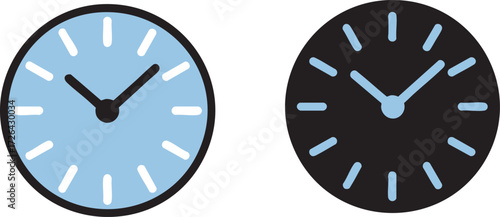 Day and night clocks showing different times, perfect for time management and schedule visuals