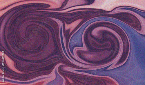 Abstract swirling marbling of deep purple and blue hues with pink accents