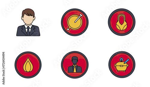 Set of flat design icons business and lifestyle