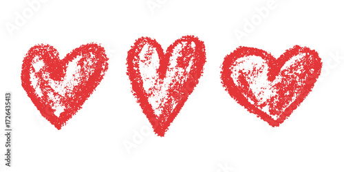 Set of simple hand drawn heart drawing illustration Scribble heart doodle Love clipart Single element for print, web, design, decor