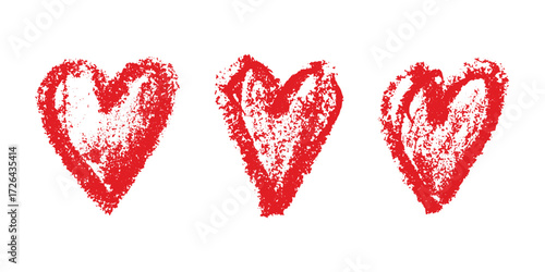 Set of simple hand drawn heart drawing illustration Scribble heart doodle Love clipart Single element for print, web, design, decor