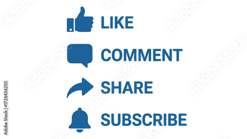 Engage your audience with like, comment, share and subscribe icons set