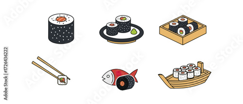 Sushi illustration collection