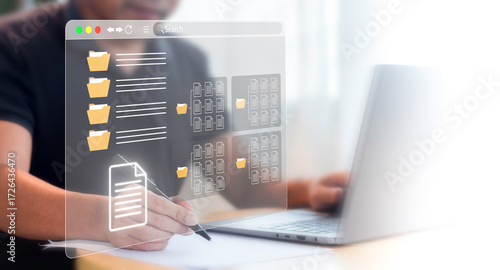 Organizing digital files on a laptop for better productivity and efficiency in a home office environment