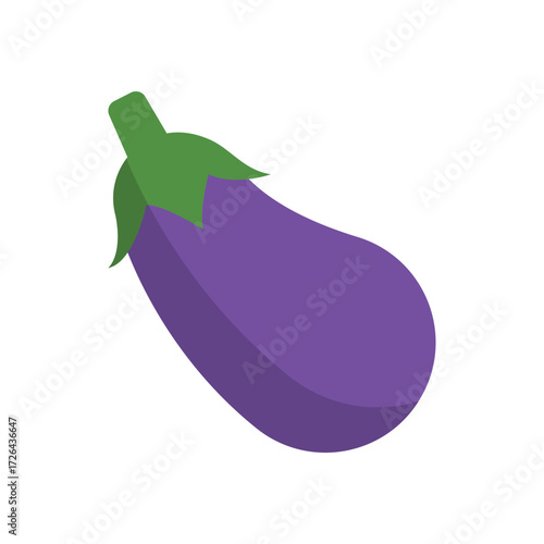 Eggplant icon in detailed color style for grocery, eco food, and wellness projects.