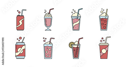 Variety of beverages drinks refreshments