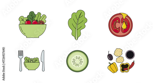 Variety of fresh food items for healthy eating