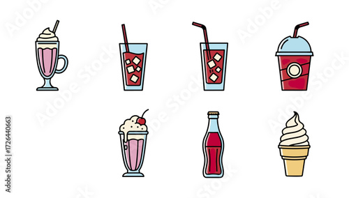 Various refreshing drinks and desserts