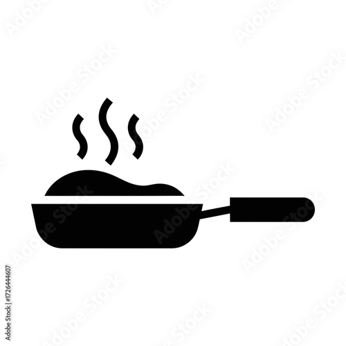 frying pan glyph icon