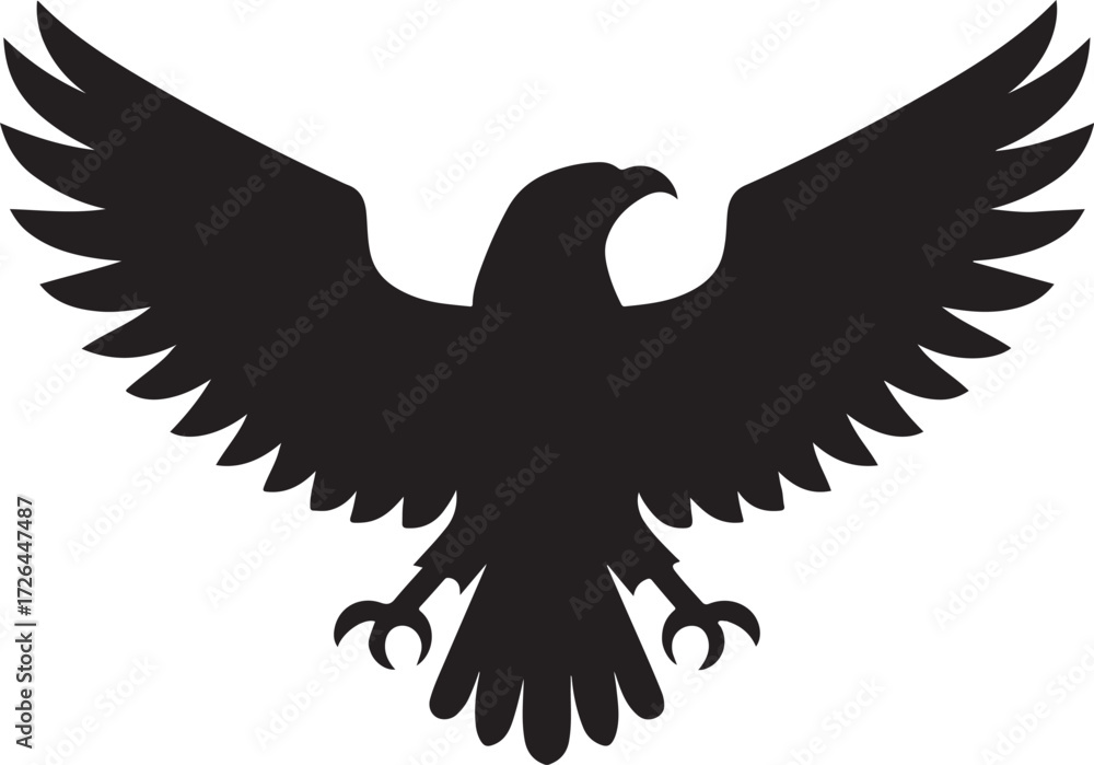 Fototapeta premium PrintSilhouette of a majestic eagle with wings spread wide in flight