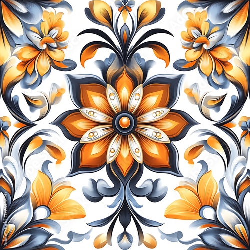 Ornate floral tile pattern