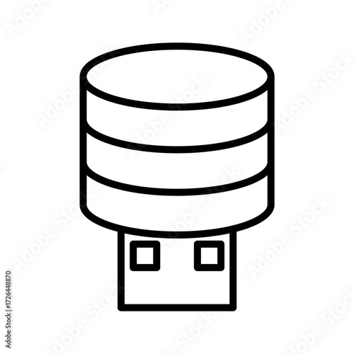 Storage Portable Floppy Disk Hard disk HDD SSD Memory Cloud Link Computer Icon Logo Floppy Line Art
