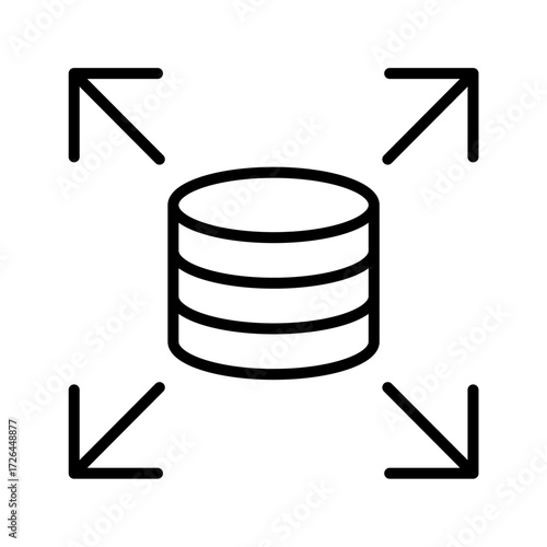 Storage Expansion Disk Hard disk HDD SSD Memory Cloud Link Computer Icon Logo Floppy Line Art
