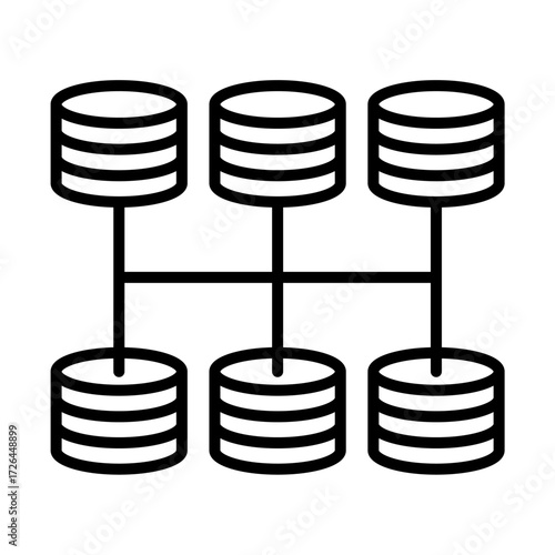 Storage Bus Topology Disk Hard disk HDD SSD Memory Cloud Link Computer Icon Logo Floppy Line Art
