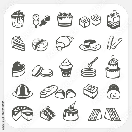 Cakes and dessert set, EPS10, Don't use transparency.