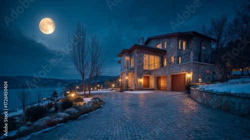 A mystical green-themed scene with hanging lanterns and flying bats in a dark foggy atmosphere,