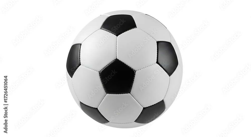 Fototapeta premium Classic black and white soccer ball on a black background