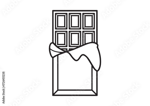 Chocolate bar line art vector