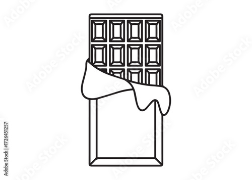 Chocolate bar line art vector