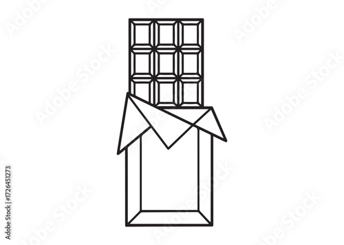 Chocolate bar line art vector